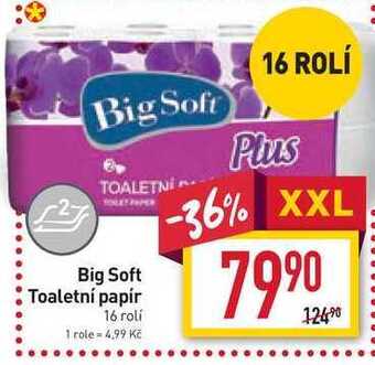 Billa Big soft toaletní papír 16 rolí nabídka