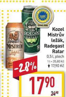 Billa Kozel mistrův ležák 0,5 l, plech nabídka