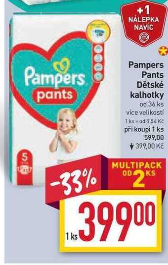 Billa Pampers pants dětské kalhotky od 36 ks nabídka