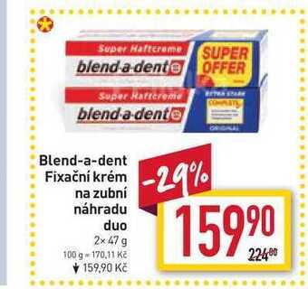 Billa Blend-a-dent fixační krém na zubní náhradu duo 2x 47 g nabídka