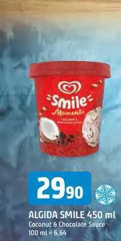 Algida smile 450ml, coconut & chocolate sauce