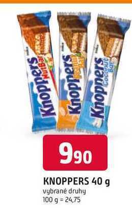 Trefa Knoppers 40 g vybrané druhy nabídka