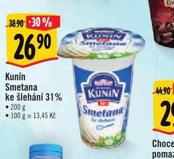 Albert Kunín smetana ke šlehání 31% nabídka