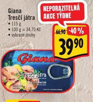 Albert Giana tresčí játra nabídka