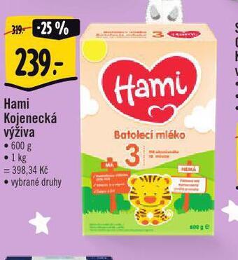 Albert Hami kojenecká výživa nabídka