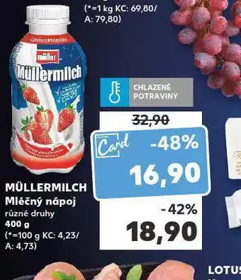 Kaufland Müllermilch mléčný nápoj nabídka