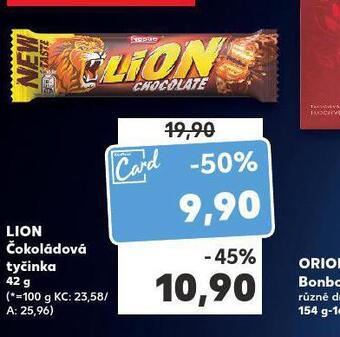 Kaufland Lion čokoládová tyčinka nabídka