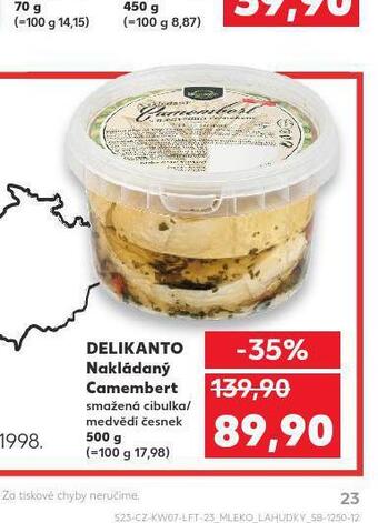 Kaufland Delikanto nakládaný camembert nabídka