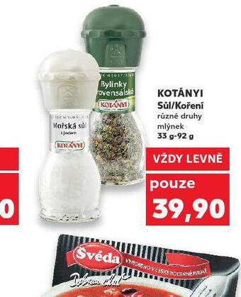 Kaufland Kotányi sůl / koření nabídka