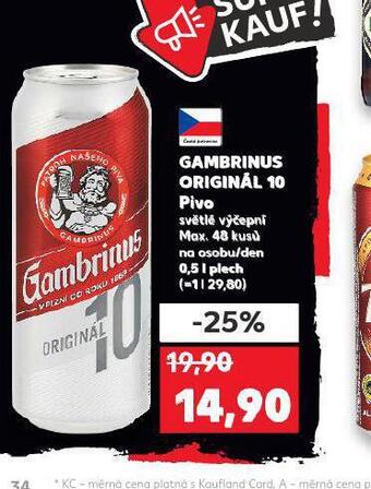 Kaufland Pivo gambrinus originál nabídka