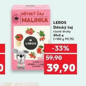 Kaufland Leros dětský čaj nabídka
