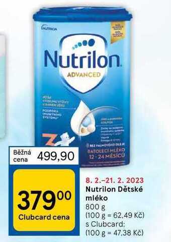 Tesco Nutrilon dětské mléko 800 g nabídka