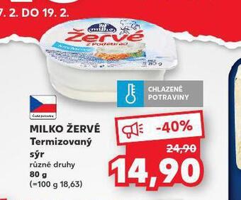 Kaufland Milko žervé termizovaný sýr nabídka