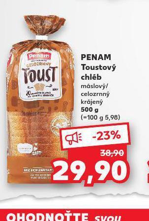 Kaufland Penam toustový chléb nabídka