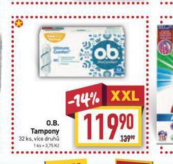 Billa O.b. tampony nabídka