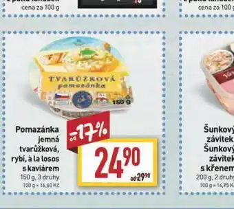 Billa Pomazánka jemná tvarůžková nabídka