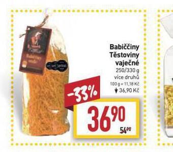 Billa Babiččiny těstoviny vaječné nabídka