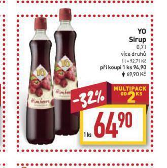Billa Yo sirup nabídka