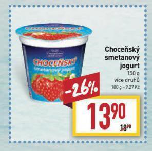 Billa Choceňský smetanový jogurt nabídka