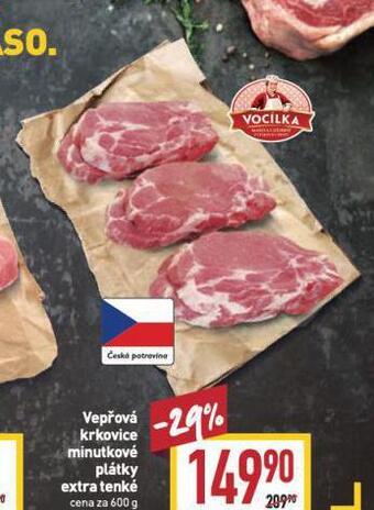 Billa Vepřová krkovice minutkové plátky extra tenké nabídka