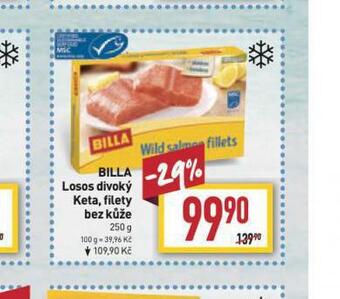 Billa Billa losos divoký keta, filet bez kůže nabídka