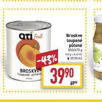 Billa Broskve loupané půlené nabídka