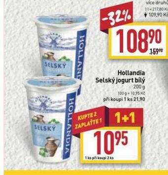 Billa Hollandia selský jogurt bílý nabídka