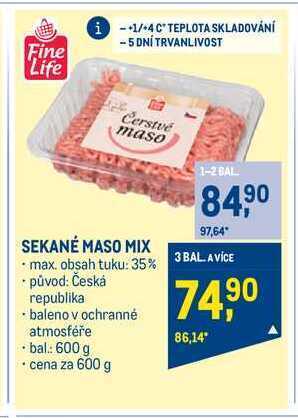 Makro Fine life sekané maso mix 600 g nabídka