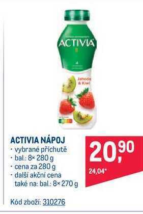 Makro Activia nápoj 280 g nabídka