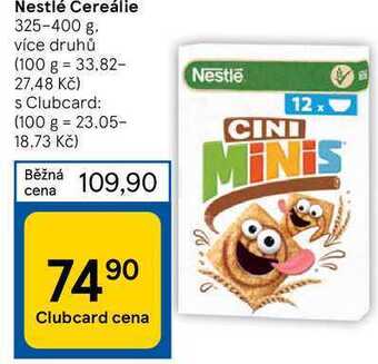Tesco Nestlé cereálie 325-400 g nabídka