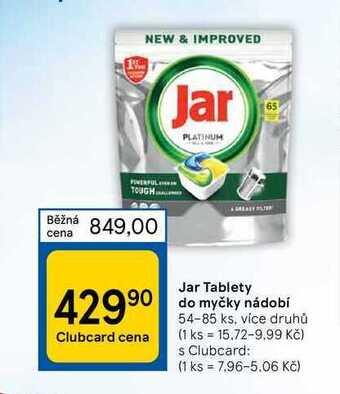 Tesco Jar tablety do myčky nádobí 54-85 ks nabídka