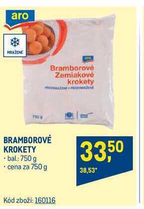 Makro Aro bramborové krokety 750 g nabídka