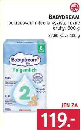 Rossmann Babydream pokračovací mléčná výživa, 500 g nabídka