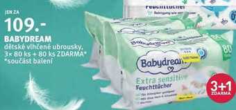 Rossmann Babydream dětské vlhčené ubrousky, 3x 80 ks + 80 ks zdarma nabídka