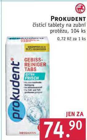 Rossmann Prokudent čisticí tablety na zubní protézu, 104 ks nabídka