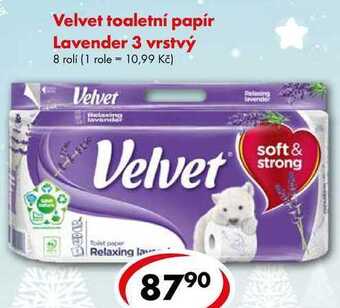 CBA Velvet toaletní papír lavender 3 vrstvý, 8 rolí nabídka