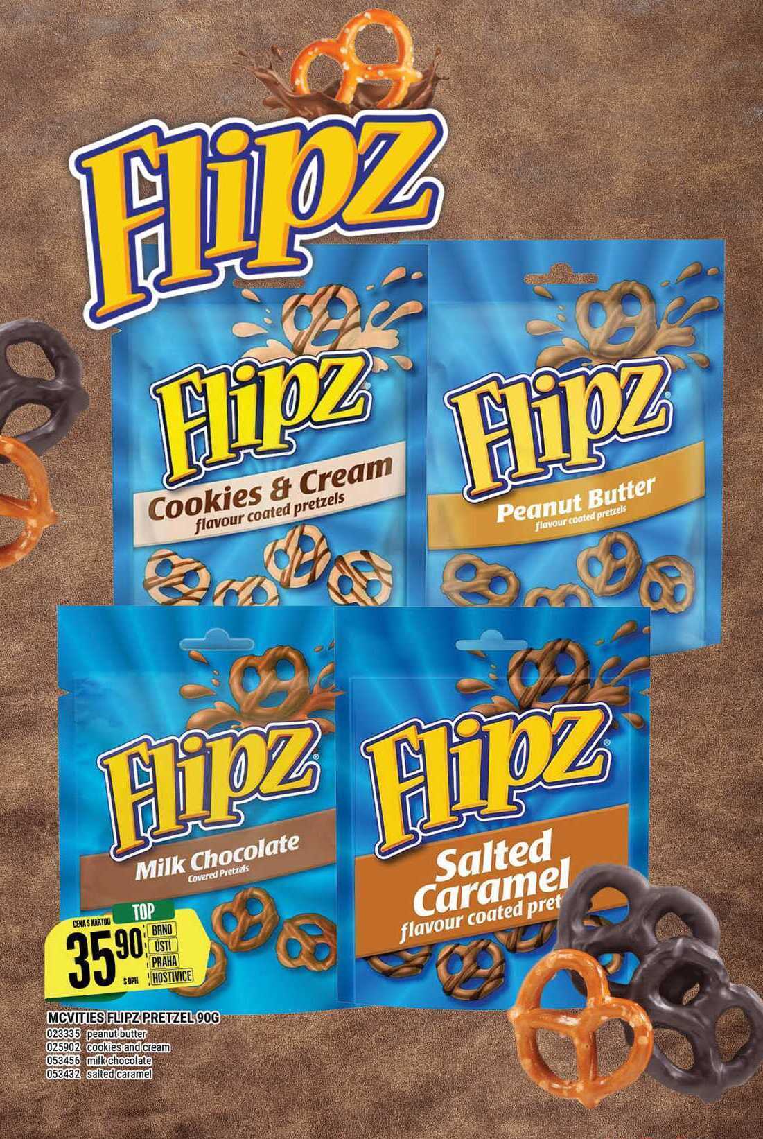 Mcvities flipz pretzel 90g nabídky v Tamda Foods