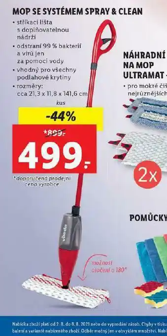 Lidl Mop se systémem spray &amp; clean nabídka