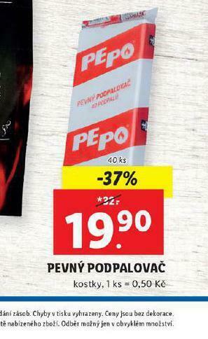 Lidl Pe-po pevný podpalovač nabídka