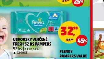 Penny Market Pampers dětské vlhčené ubrousky nabídka