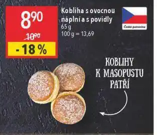 Kobliha s ovocnou náplní a s povidly