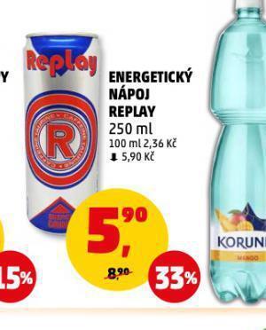 Penny Market Replay energetický nápoj nabídka