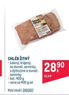 Makro Hradecká pekárna chléb žitný balený krájený 400 g nabídka