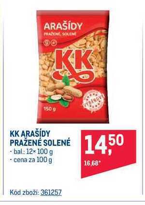 Makro Kk arašídy pražené solené 100 g nabídka