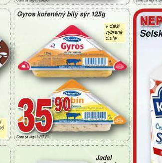 Hruška Gyros kořeněný bílý sýr nabídka