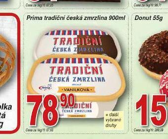 Hruška Prima tradiční česká zmrzlina nabídka