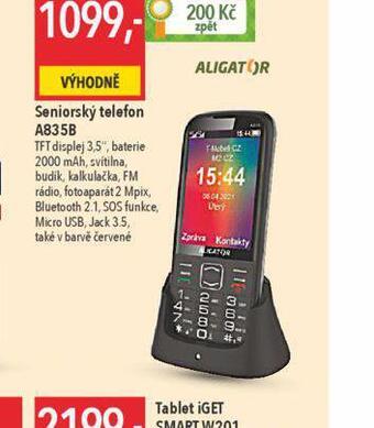 Globus Seniorský telefon aligator nabídka