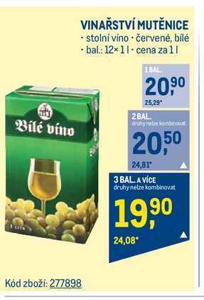 Makro Vinařství mutěnice stolní víno 1 l nabídka