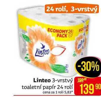 Teta Linteo toaletní papír 24 ks 3-vrstvý nabídka