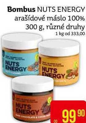 Teta Bombus nuts energy máslo 100% 300 g, různé druhy nabídka